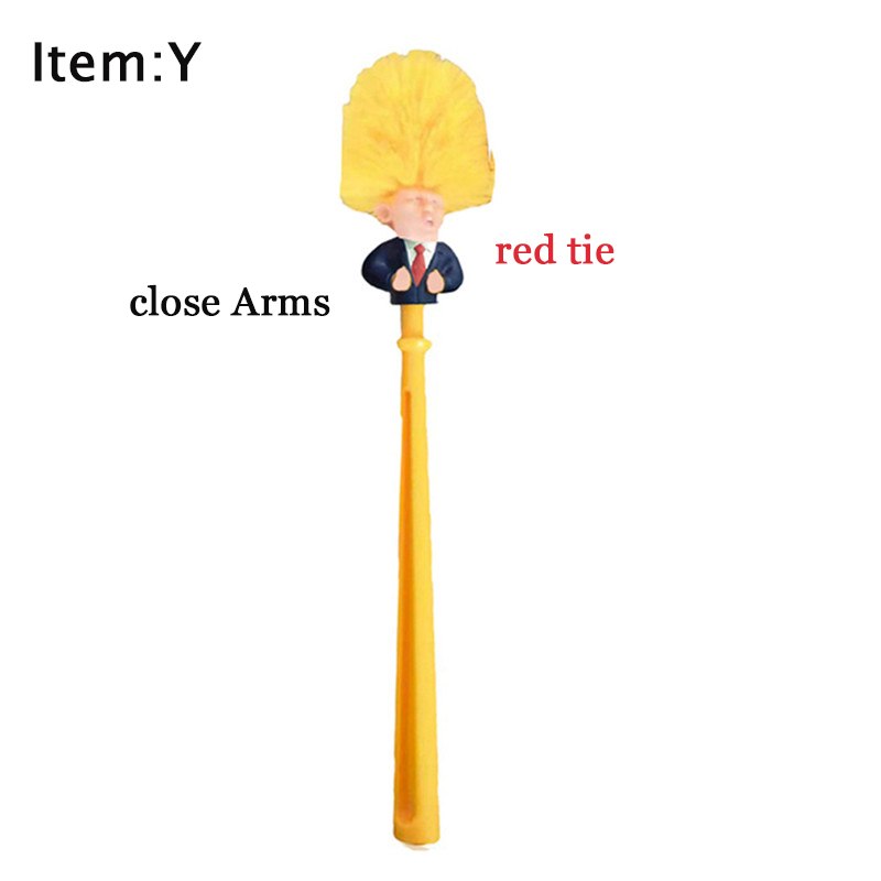 RenFan funny Donald Trump toilet brush for bathroom cleaning, featuring a humorous design and durable plastic handle.