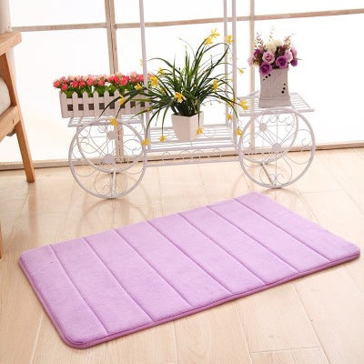 RenFan memory cotton bathroom carpet with soft, absorbent surface and non-slip backing for bathroom comfort and safety.