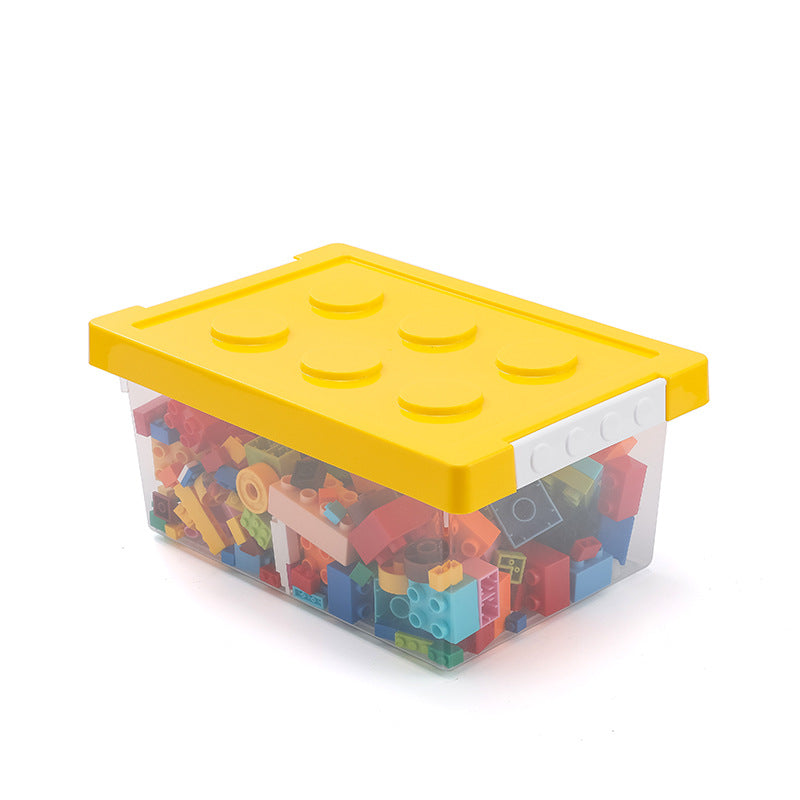 Aqi storage box for home use, rectangular plastic container with lid for organizing household items.