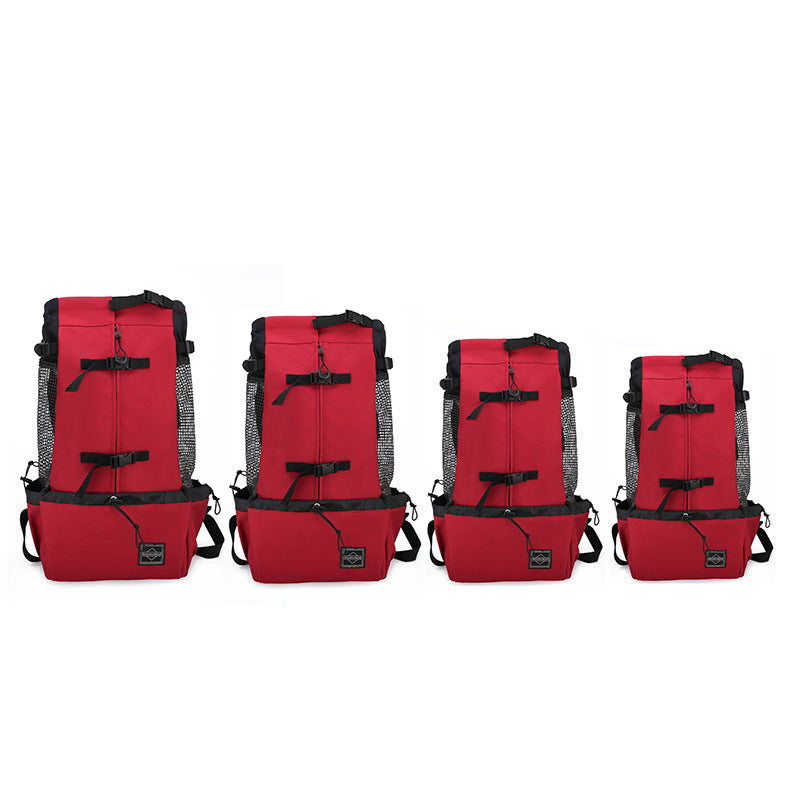 Aiqi pet dog carrier backpack for outdoor travel, double shoulder portable dog carrier bag with breathable mesh and carrying handles.
