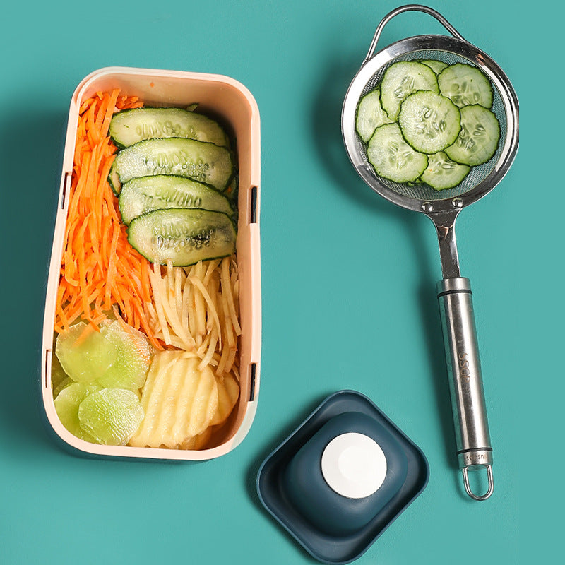 Aiqi kitchen potato slicing and radish shredder grater with stainless steel blades for efficient food preparation.