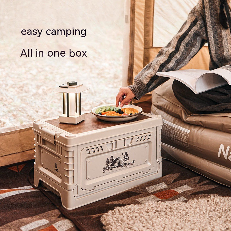 Portable folding camping storage box by RenFan, 车载储物 box for organized vehicle or outdoor gear storage.