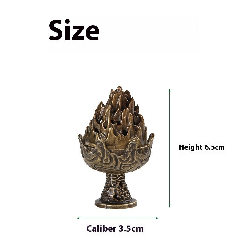 RenFan alloy aromatherapy stove with antique-style ornaments, used for tea ceremony and aromatherapy, showcasing intricate design.