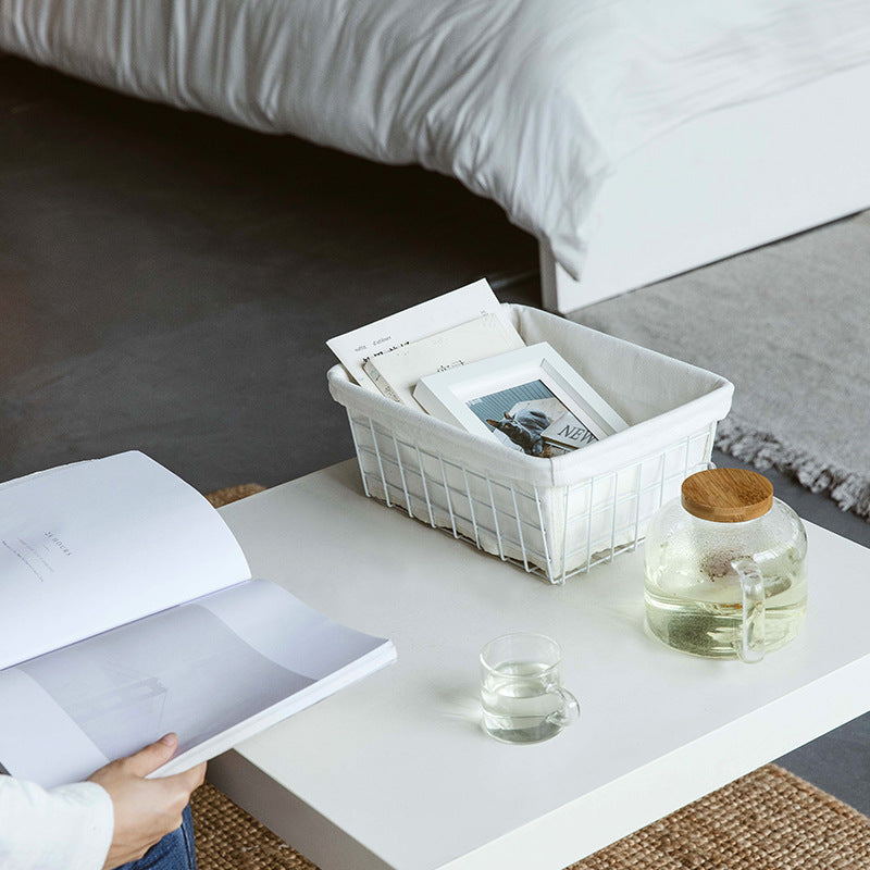 RenFan iron storage basket for desktop, compact 家用收纳箱 with sturdy metal construction and organized interior for home use.