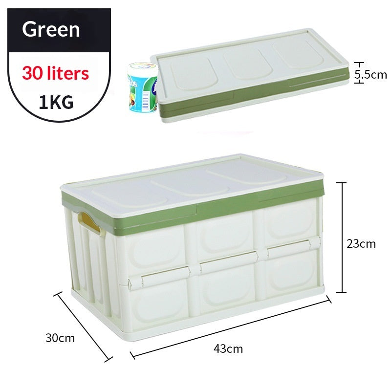 RenFan car trunk storage box organized in a vehicle trunk, providing convenient 车载储物 solution for car storage.