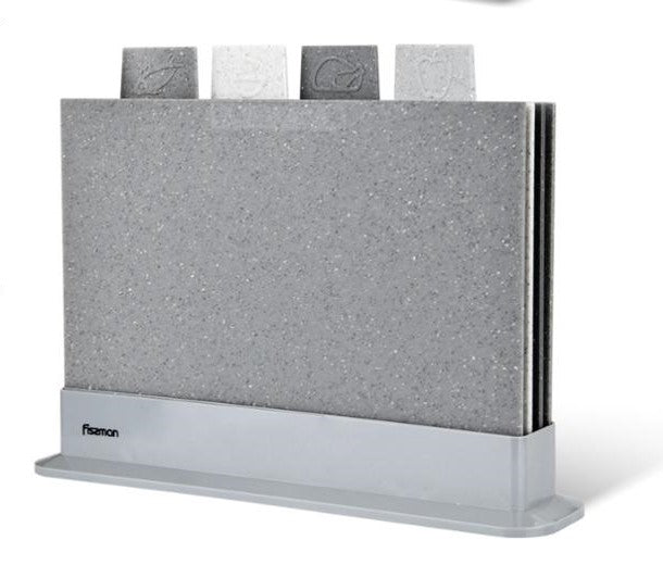 RenFan kitchen multifunctional cutting board with built-in knife slot and various compartments for food preparation.