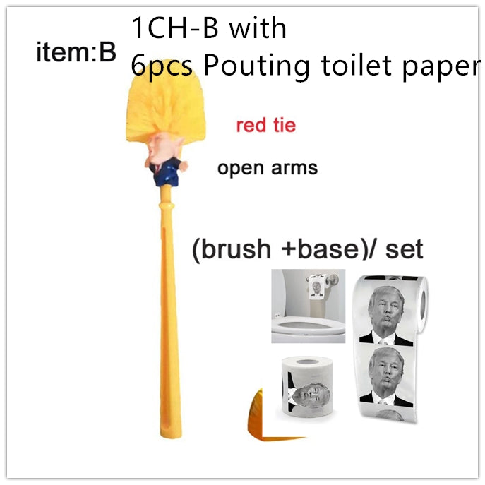 Funny Donald Trump toilet brush from RenFan bathroom用品, featuring a humorous design and durable cleaning bristles.