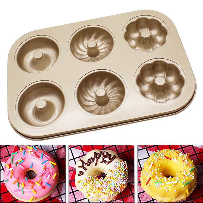 RenFan DIY doughnut baking pan for kitchen, non-stick metal mold for making homemade doughnuts in various shapes.