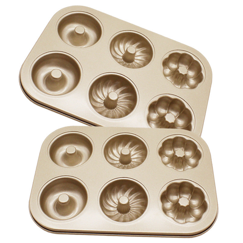 RenFan DIY doughnut baking pan for making homemade doughnuts, kitchen tool with multiple cavities, non-stick surface for easy baking.