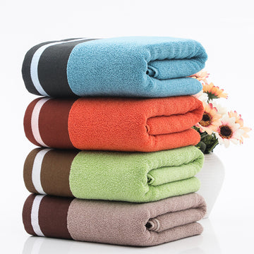 100% cotton bath towel with soft textured fabric for absorbent everyday bathroom use.