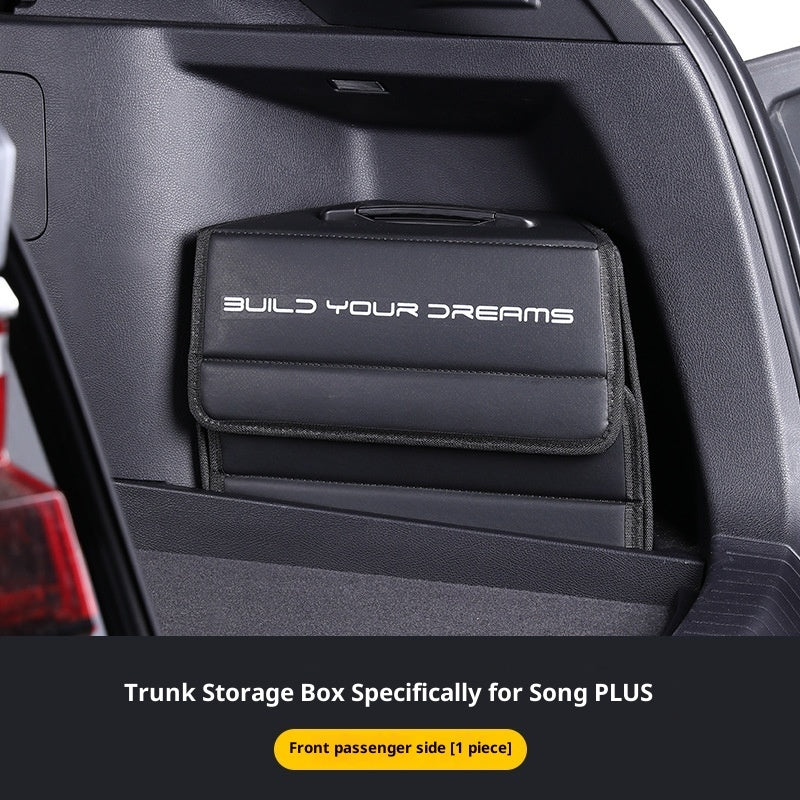 Aiqi leather car multifunction storage box with compartments for organizing automobile essentials inside a vehicle.