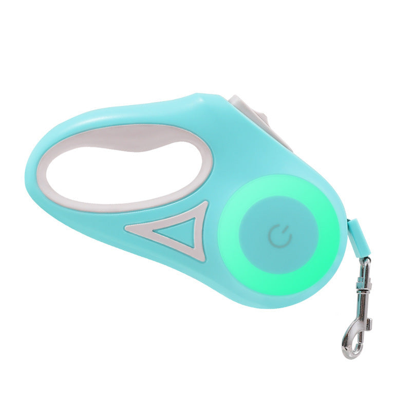 A retractable dog leash and collar set for small to medium dogs, featuring a spotlight and automatic traction rope by Aiqi.