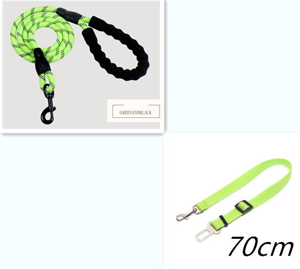 Reflective nylon dog leash by Aiqi, suitable for small to large dogs, designed for walking and training with a durable rope construction.