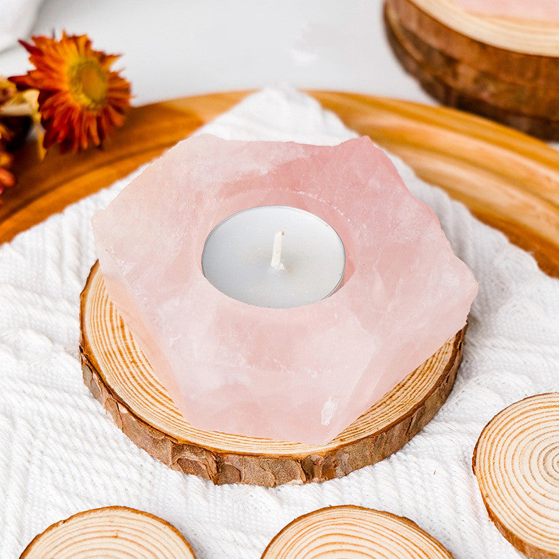 Natural white crystal powder lamp candlestick for aromatherapy, RenFan 香薰 ornament with a decorative crystal finish.