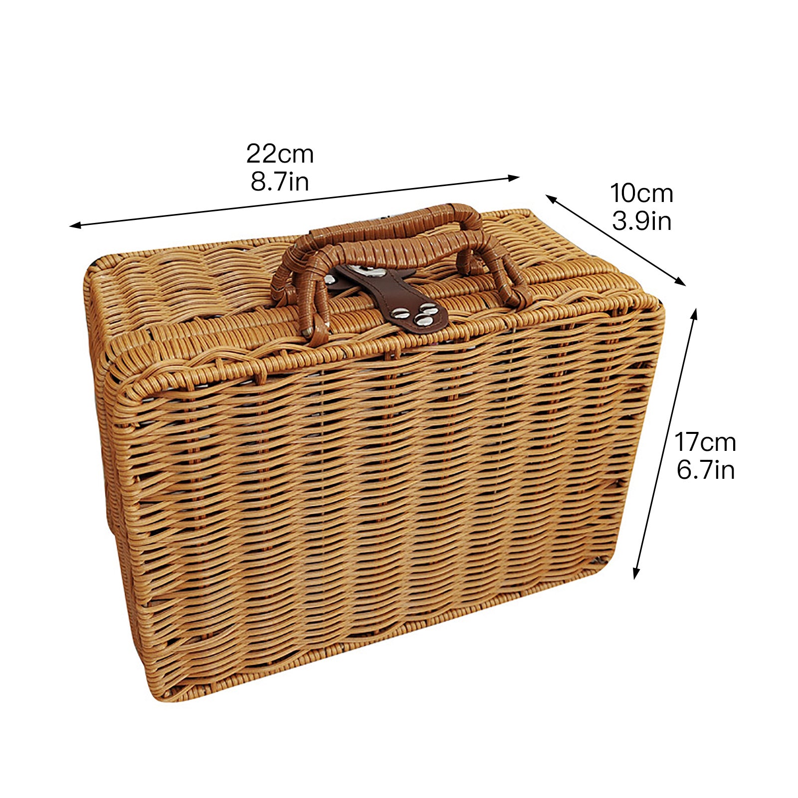 RenFan cosmetic storage box made of rattan, home organizational box for storing beauty products and accessories.