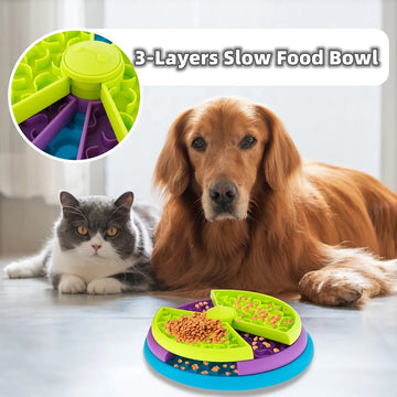 Rotating Puzzle Slow-Feed Bowl