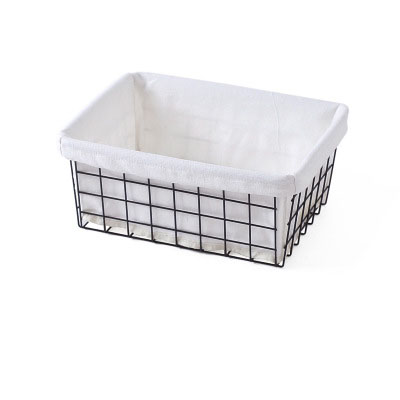 RenFan iron storage basket for desktop use, rectangular household storage box with metal wire design and open top.