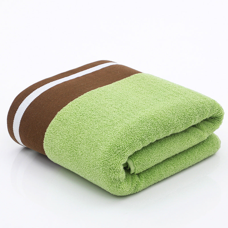 RenFan cotton bath towel displayed with soft, absorbent fabric and neatly folded edges, perfect for bathroom use.