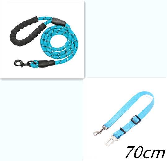 Reflective nylon dog leash by Aiqi, suitable for small to large dogs, designed for walking and training, with a durable rope style.