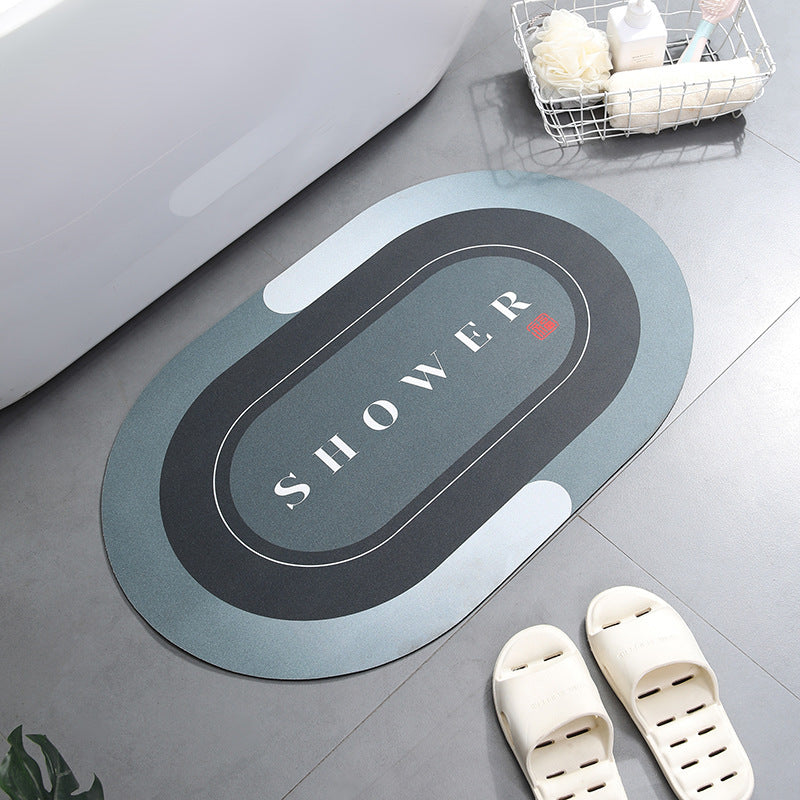 RenFan super absorbent bathroom shower bath mat with textured surface, designed for slip resistance and quick drying.