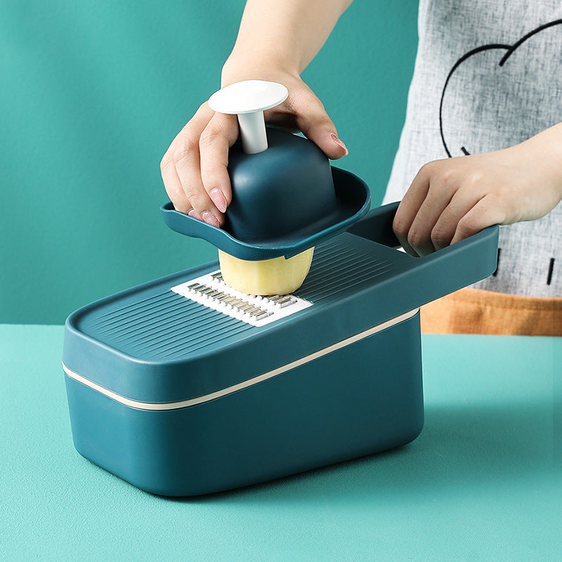 Aiqi kitchen potato slicing and radish shredder grater with stainless steel blades and ergonomic handle for efficient food prep.