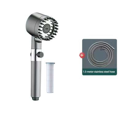 Aiqi Third Gear adjustable supercharged shower head with flexible hose, designed for household bath and shower use.