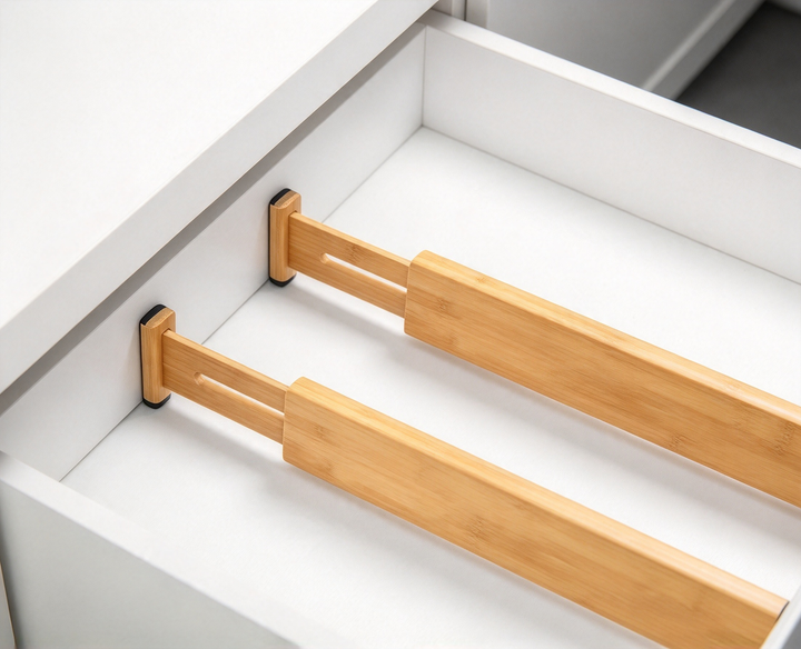 Bamboo Drawer Divider Kitchen Organizer
