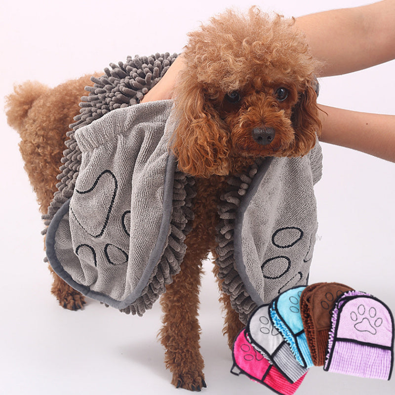Super absorbent Jingqian microfiber dog and cat bath towels, quick-drying pet towels for bathing and drying pets.