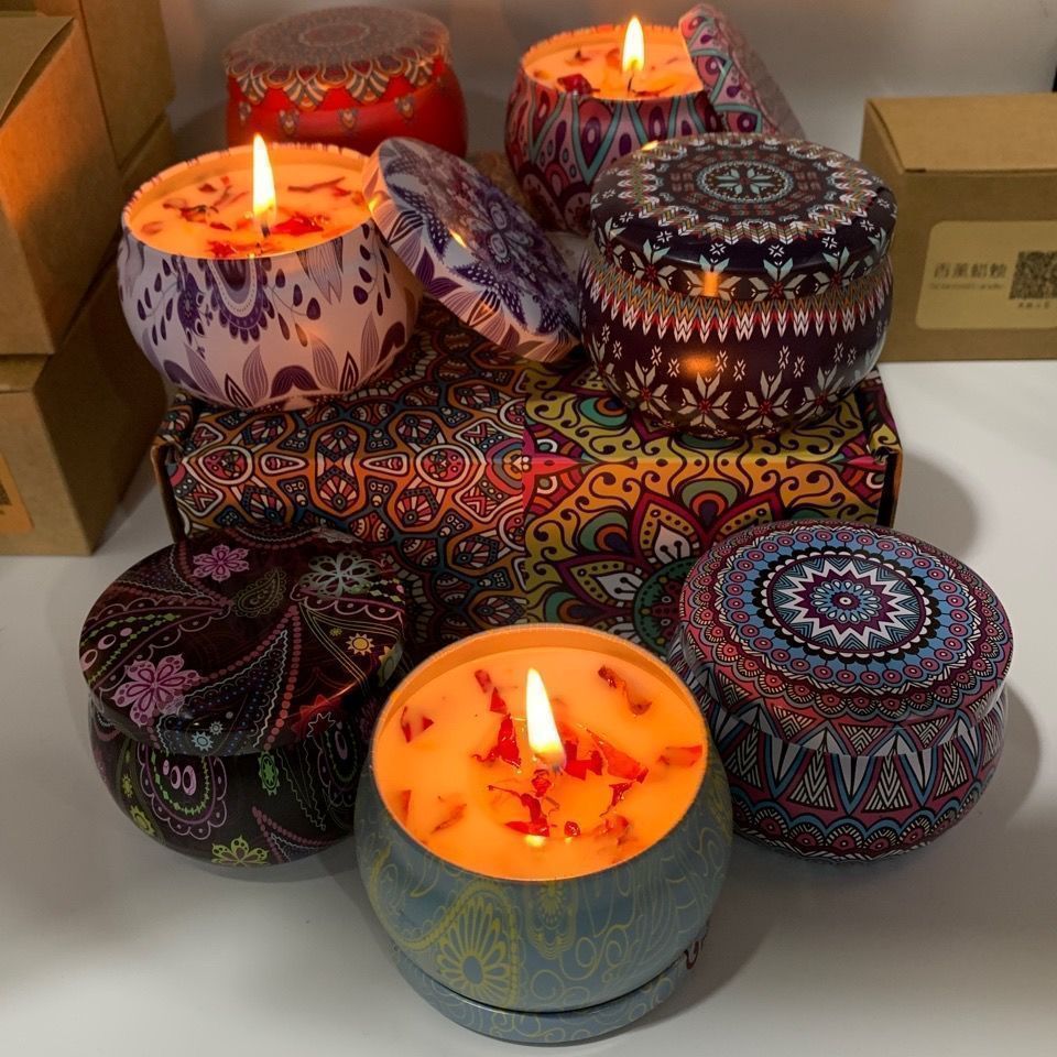 RenFan aromatherapy candle ornament for home bedroom, decorative scented 香薰 candle with intricate design.