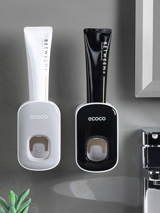 RenFan wall-mounted automatic toothpaste holder and bathroom accessories dispenser, sleek bathroom用品 setup