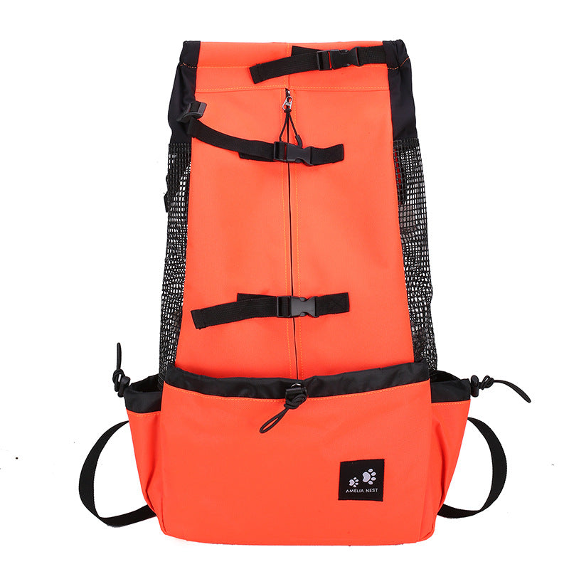 Aiqi pet dog carrier bag backpack with double shoulder straps, portable outdoor travel carrier for small dogs.