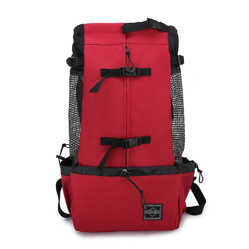 Aiqi pet dog carrier bag backpack with double shoulder straps, portable outdoor travel pet carrier for small dogs.