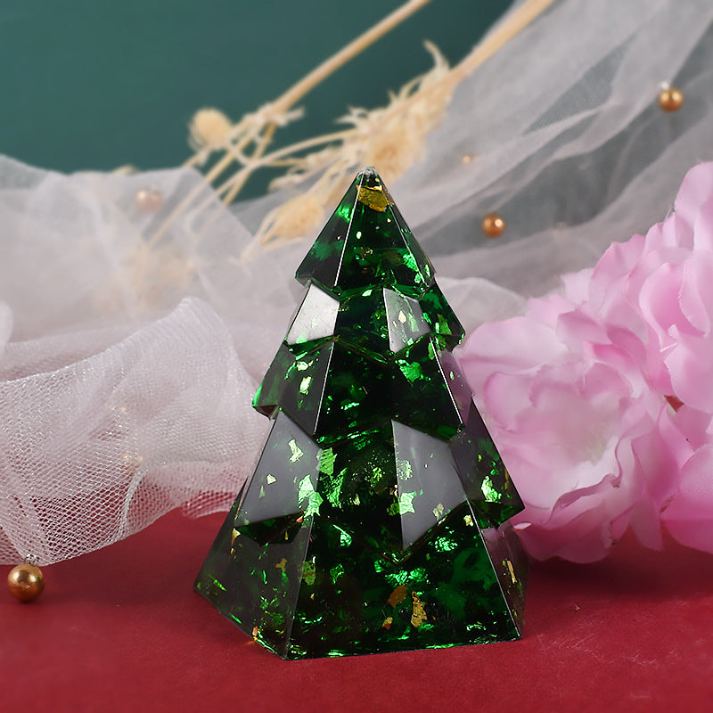 Silicone mold for Christmas tree aromatherapy candle cake with decorative ornaments, ideal for creating festive scented candles.