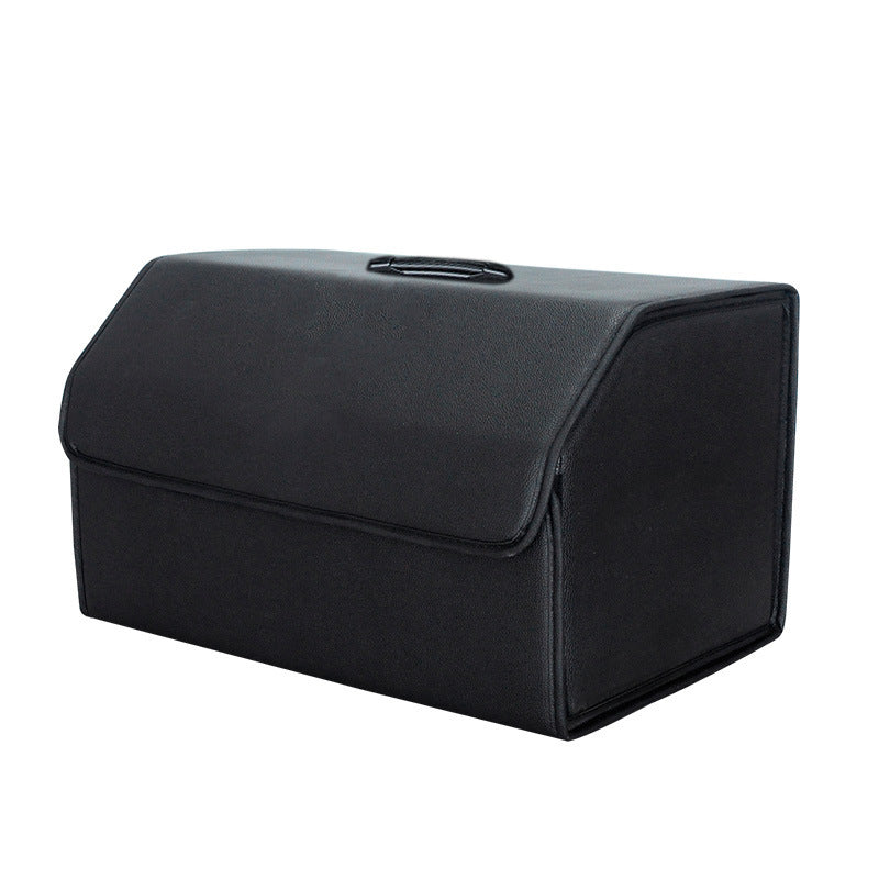 Foldable leather storage box for car organization by Aiqi, showcasing a sleek, durable car storage container with compartments.