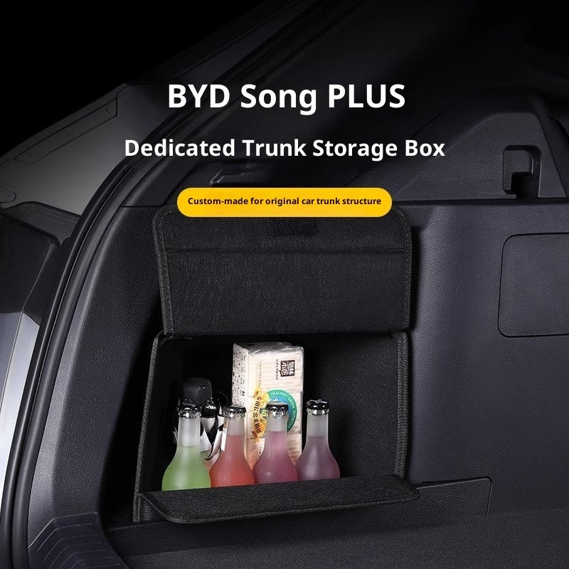 Aiqi leather car multifunction storage box with compartments for organized automobile storage, placed on car seat.