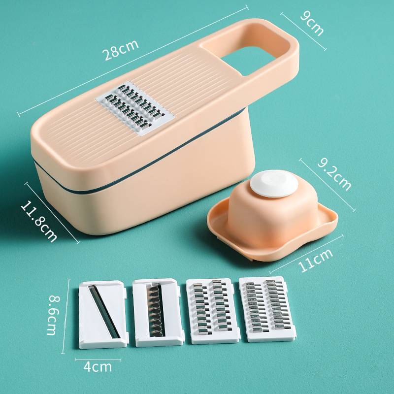 Aiqi kitchen potato slicing and radish grater with stainless steel blades and ergonomic handle for efficient shredding.