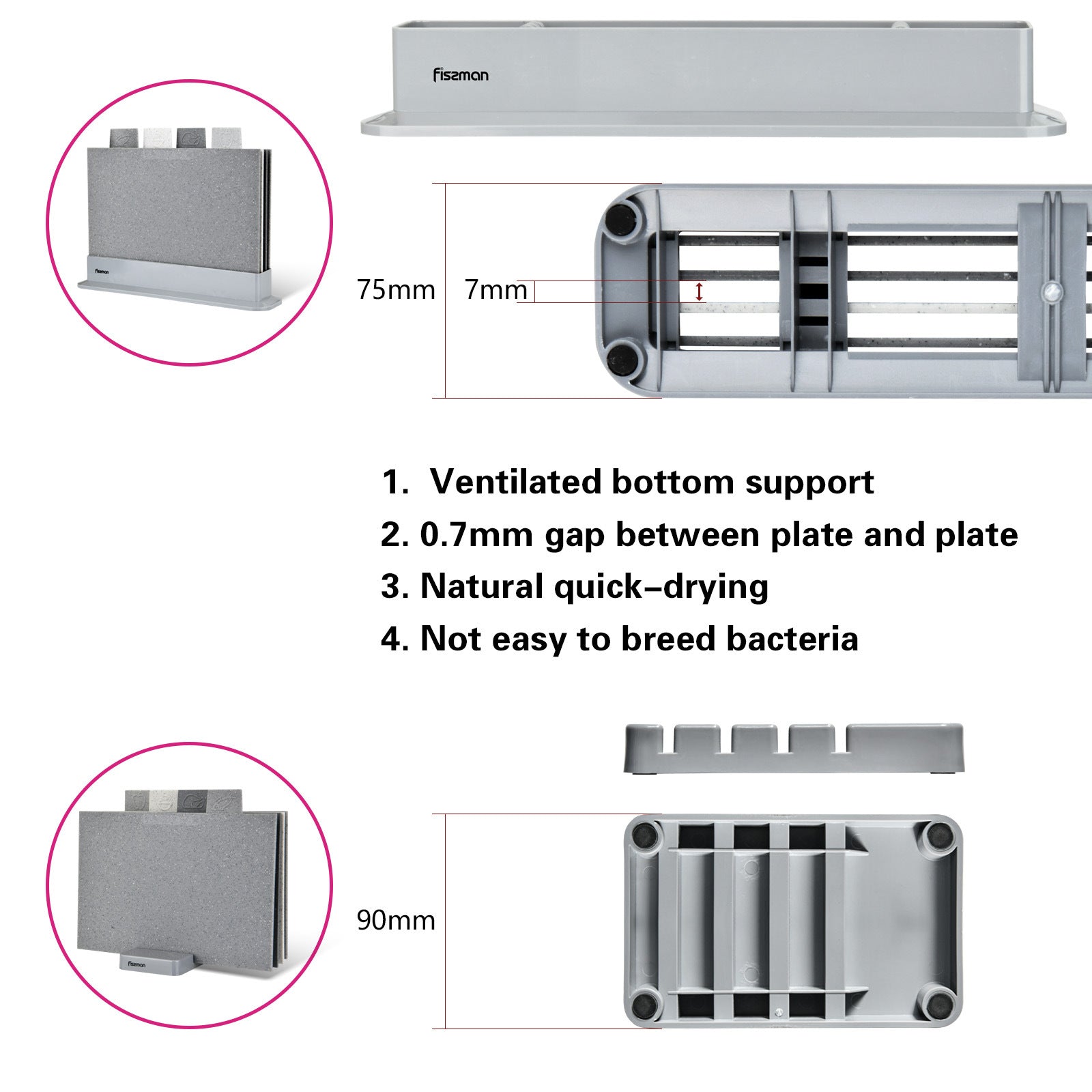 RenFan multifunctional kitchen cutting board with knife and prep areas, ideal for food preparation and chopping tasks.