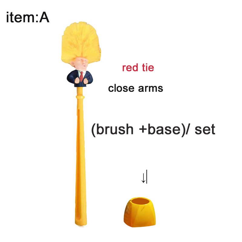 RenFan funny Donald Trump toilet brush with humorous design, bathroom cleaning tool for humorous home decor.