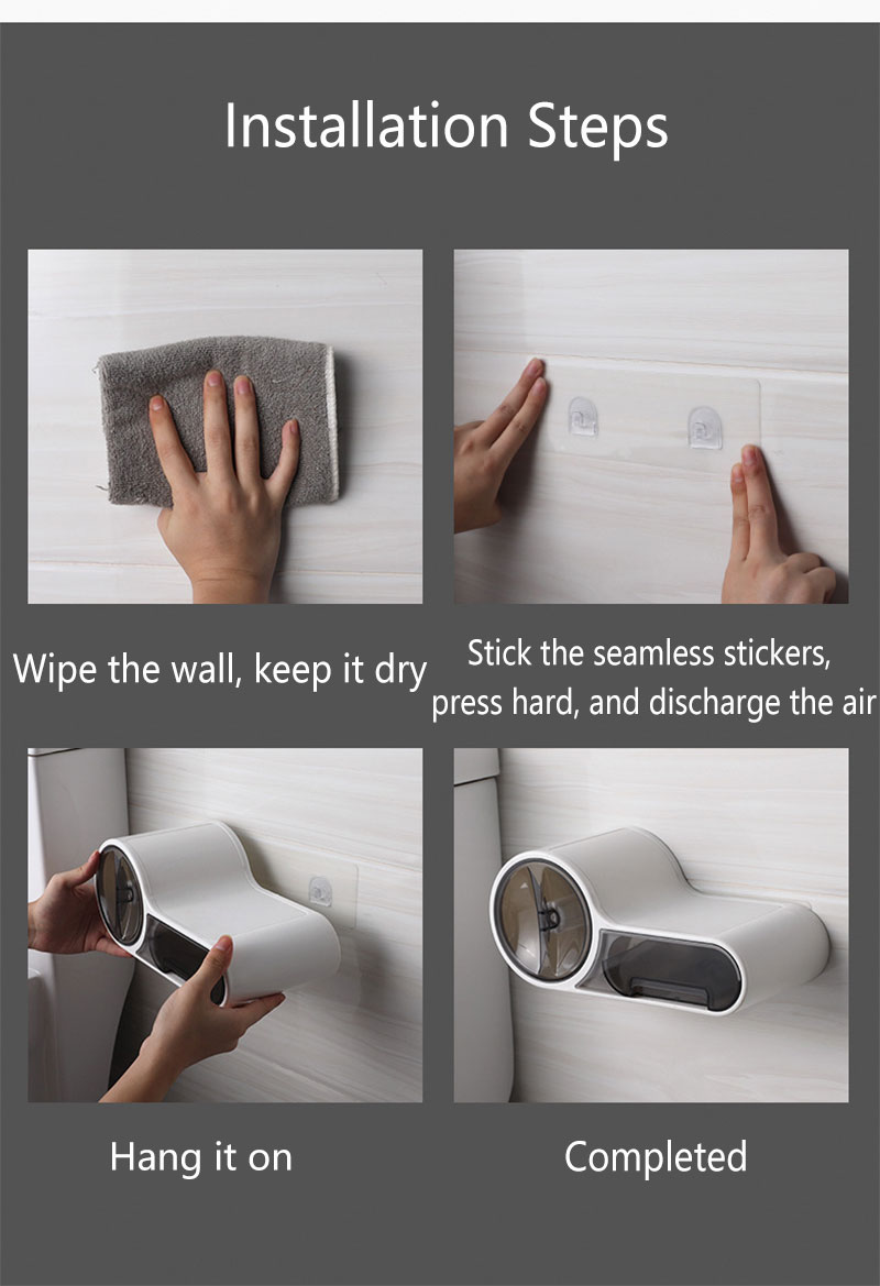 RenFan bathroom toilet roll holder mounted on bathroom wall, sleek and durable bathroom accessory for convenient tissue storage.