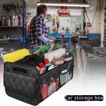 Jingqian trunk car storage tail box, 家用收纳箱, black plastic finish, designed for organized vehicle trunk storage.
