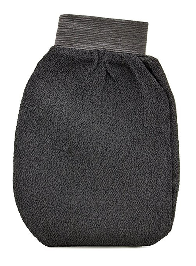 Jingqian exfoliating mitt for shower scrubbing, textured glove for smooth skin exfoliation and cleansing in bathroom routines.