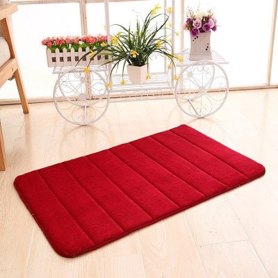 RenFan memory cotton bathroom carpet with soft, plush surface and absorbent material for comfortable bath area use.