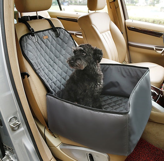Aiqi waterproof pet seat thickening pad for cars, showing soft, padded surface with waterproof material and secure edges for pet comfort.