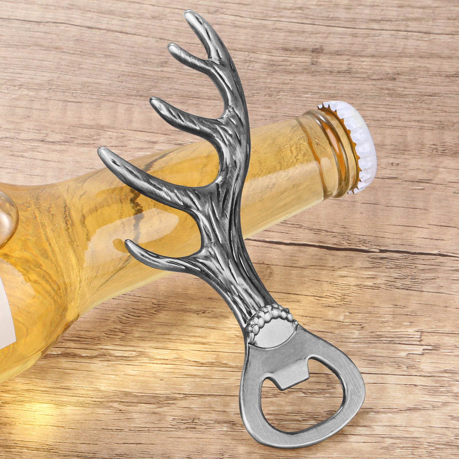 Aiqi deer antler bottle opener, small kitchen tool for opening beer, wine, and juice bottles at parties and gatherings.