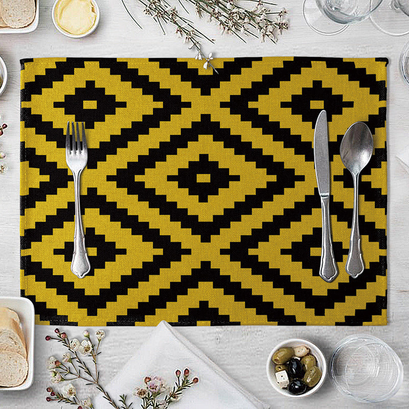 Aiqi geometric pattern dining table placemat with modern design, perfect for kitchen or dining room table setting.
