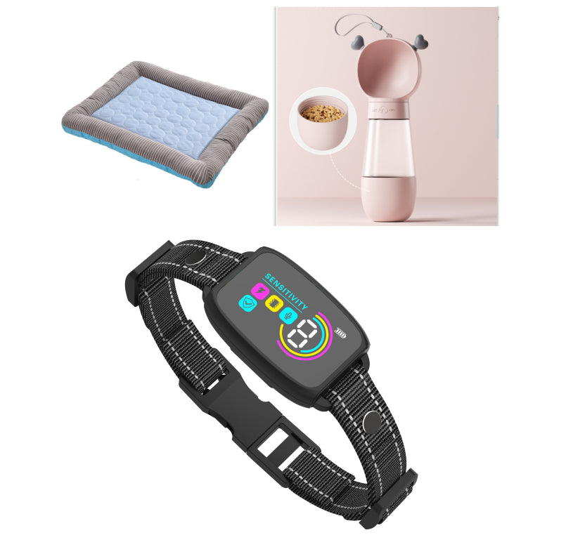 Jingqian smart dog collar with digital display, waterproof design, rechargeable anti-barking device for pets