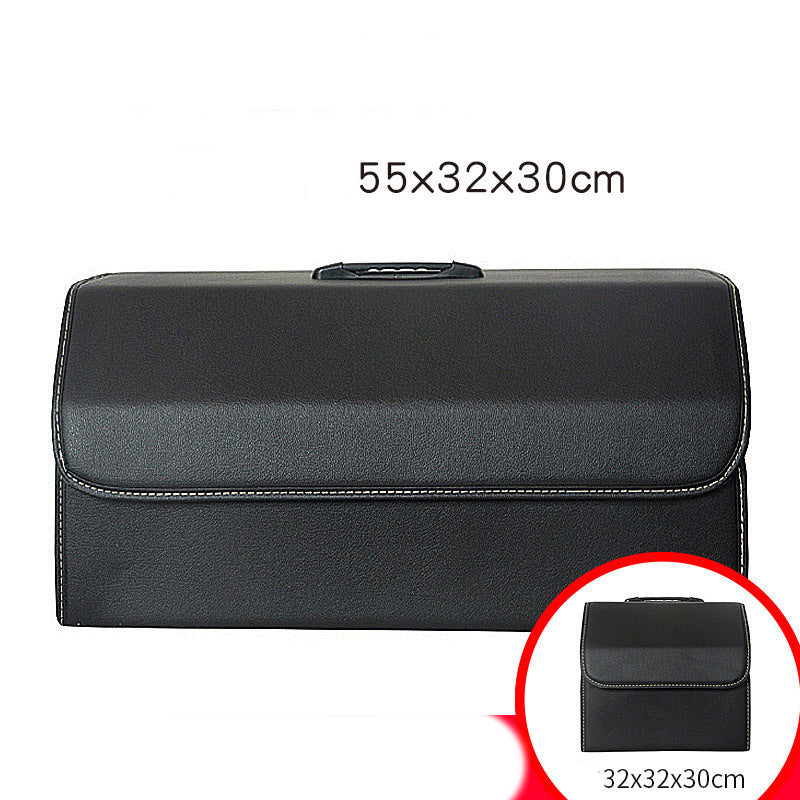Foldable leather storage box for car organization by Aiqi, designed to keep vehicle essentials neatly stored and easily accessible.