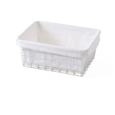 RenFan iron storage basket for desktop organization, compact household storage bin with a sturdy metal design.