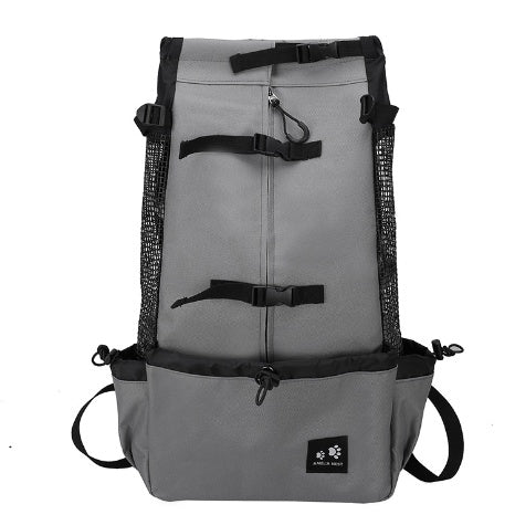 Aiqi pet dog carrier bag backpack with double shoulder straps, portable outdoor travel carrier for small dogs.