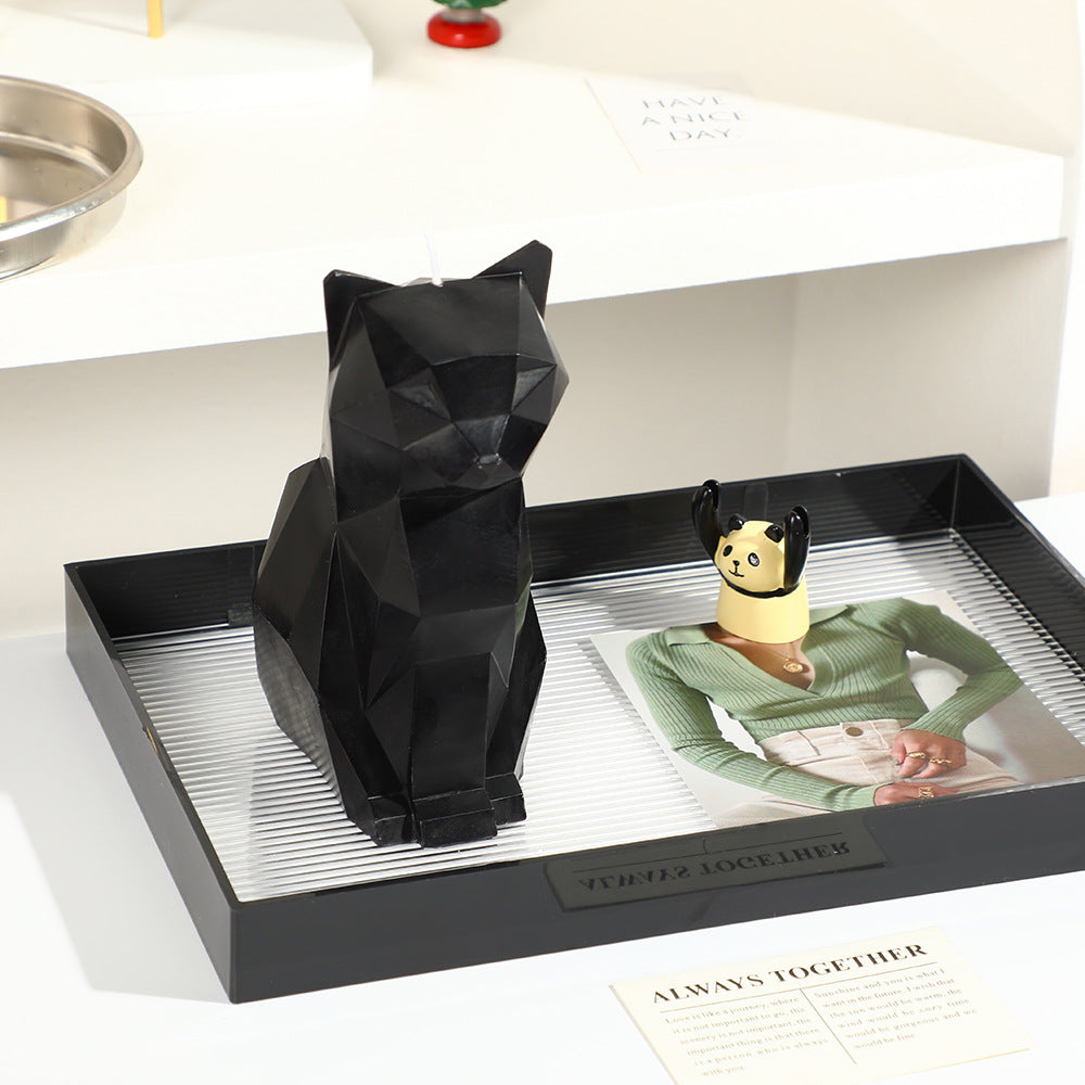 Black cat aromatherapy candle by RenFan featuring a creative animal design, ideal for home decorative and relaxation use.